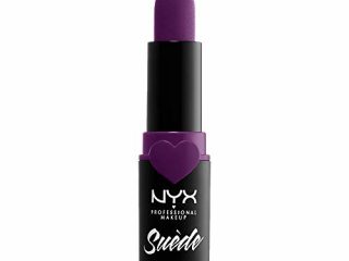 NYX Professional Makeup NYX Professional Makeup Barra de Labios Mate de Larga duración y Cobertura Total Suede Matte Lipstick Tono 17 STFU Color Morado, Mujer, Talla única