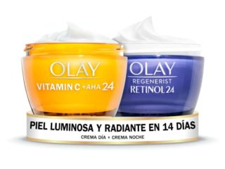 Olay Regenerist Retinol 24 Crema hidratante de noche con retinol, sin fragancia + Gel Crema de día con vitamina C, Aha y Niacinamida para un tono de piel radiante y uniforme