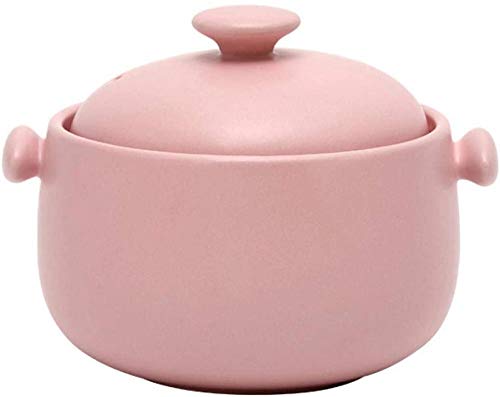 Olla de Cacerola Olla de cerámica Olla de cerámica para cocinar - Buen Rendimiento de Aislamiento Mango Antideslizante Ciclo térmico-Pink_1.8L-Rosado_1.8L Excellent