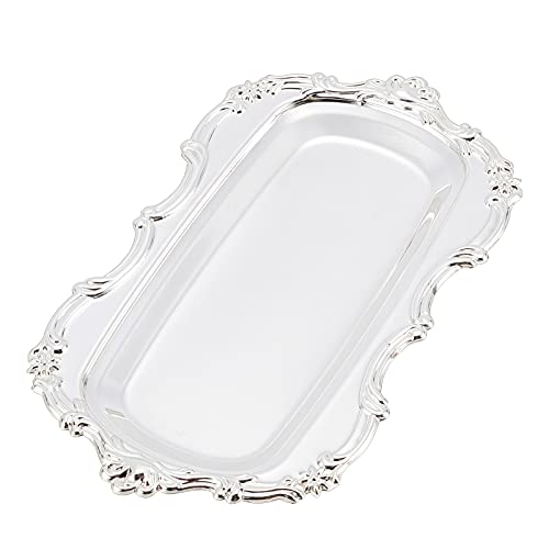 OLYCRAFT Bandeja Otomana Rectangular Plateada Bandeja de Metal Europea para Mantener Electrodomésticos O Suministros Hechos A Mano como Cuentas, Joyas, Masillas de Metal, Etc.