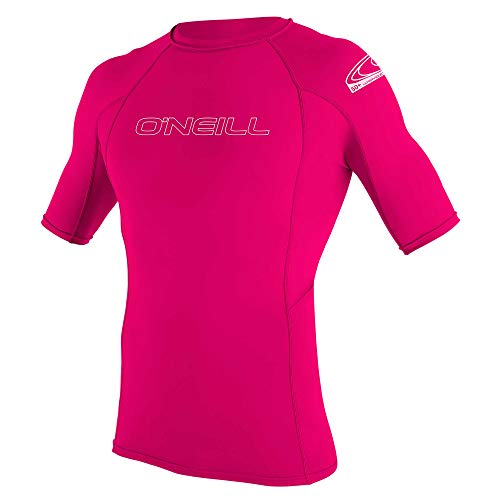 ONEILL WETSUITS O'Neill - Camiseta de Neopreno Juvenil con protección UV, Manga Corta, Cuello Redondo Rosa Rojo sandía Talla:8