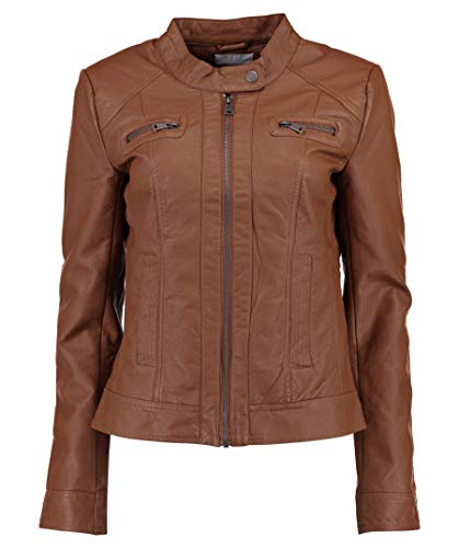 Only Bandit PU Biker Chaqueta, Marrón (Cognac), 38 (M) para Mujer