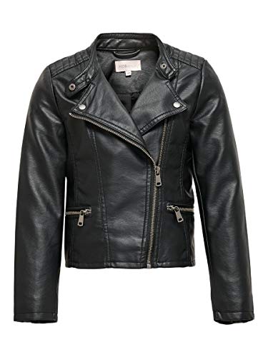 Only KONFREYA Faux Leather Biker OTW Noos Chaqueta de Cuero sintético, Negro, 116 para Niñas