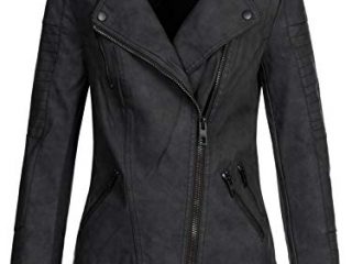 Only Onlava Faux Leather Biker Otw Noos Chaqueta, Negro (Black), 38 para Mujer