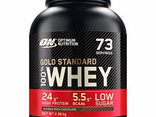 Optimum Nutrition Gold Standard 100% Whey Proteína en Polvo, Glutamina y Aminoácidos Naturales, BCAA, Double Rich Chocolate, 73 Porciones, 2.26kg, (Embalaje Puede Variar)
