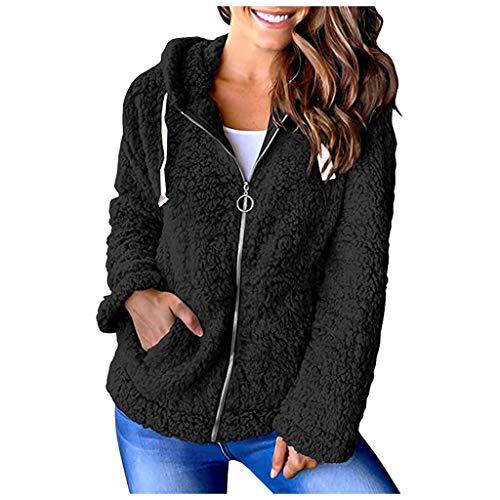 Overdose 2019 Nuevas Mujeres Chaqueta OtoñO Manga Larga Gruesa Sudadera con Cremallera Abierta Abrigo De Punto Capa Chaqueta De Invierno Abrigos Mujer Invierno Rebajas (x-Large, Rosa)