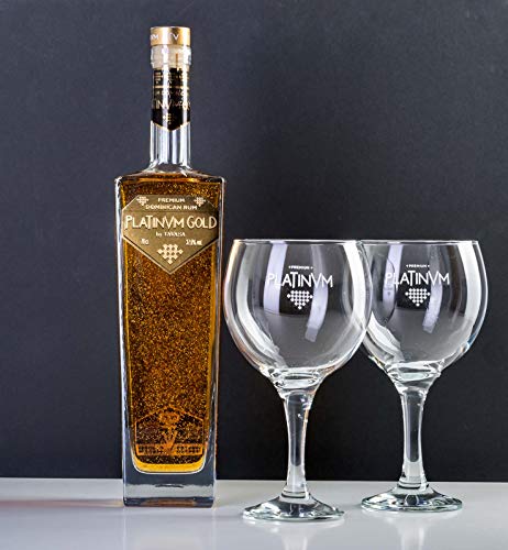 pack ron dominicano Platinvm Gold con dos copas