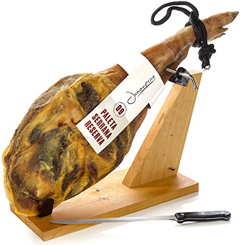 Paleta Serrana Reserva, Jamón Serrano Curado + Jamonero kit 4.5 - 5 Kg