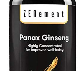 Panax Ginseng 2375mg, 50mg de Ginsenósidos, 120 Cápsulas | Mejora la concentración, memoria y resistencia atlética | 100% Natural, Vegano, No-GMO, GMP, sin aditivos, sin Gluten | de Zenement