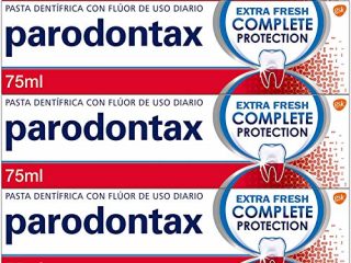 Parodontax, Complete Protection, Extra Fresh, Pasta de Dientes con Flúor, Ayuda a Detener y Prevenir el Sangrado de Encías, Pack de 3 x 75 ml