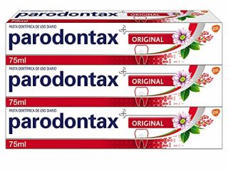 Parodontax, Original, Pasta de Dientes, Ayuda a Detener y Prevenir el Sangrado de Encías, Sabor Menta y Jengibre, Pack de 3 x 75 ml