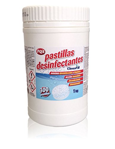 Pastillas desinfectantes de lejía. Bote de 300 dosis. 1Kg, Más seguridad y desinfección. Evita derrames