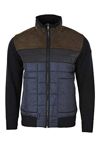Paul & Shark Chaqueta para hombre, azul oscuro, negro, marrón oscuro, azul, lana virgen, corte regular, informal, talla M
