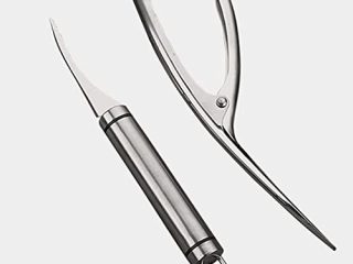 Pelador de camarones de acero inoxidable, 2 herramientas para pelar camarones, herramienta para pelar camarones, apto para lavavajillas, fácil de limpiar (plateado)