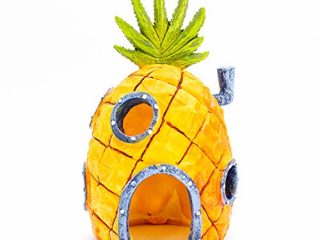 Penn-Plax Adorno de Tanque de Pescado de casa de piña de Bob Esponja de 6.5 Pulgadas de Alto