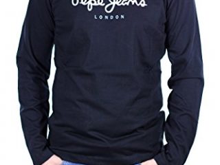 Pepe Jeans Eggo Long Camiseta de Manga Larga, Negro (Black 999), M para Hombre