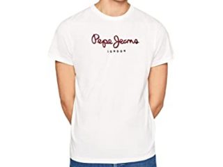 Pepe Jeans Eggo PM500465 Camiseta, Blanco (White 800), M para Hombre