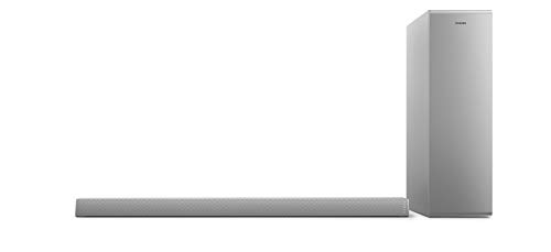 Philips B6405/10 Barra de Sonido TV con Subwoofer Inalámbrico (2.1 Canales, 140 W de Potencia, Bluetooth, Dolby Audio, HDMI ARC, Diseño Ultracompacto con Soporte Montaje en Pared) Modelo 2020/2021