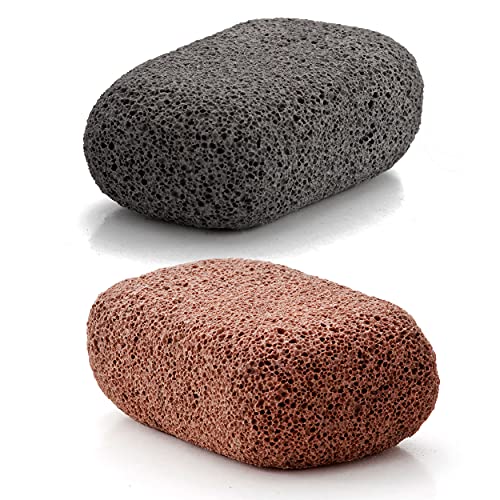 Piedra Pómez Vulcan - Pack de 2 unidades (Colores: Terracotta - Gris) - Elimina durezas y callosidades de pies y manos