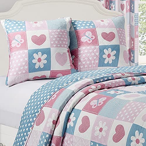 PimpamTex – Colcha Bouti Estampada Reversible para Cama de 90 y 105 – (180 x 270 cm, Begoña)