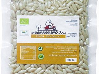 Piñones ecológicos cultivados en España, frutos secos deliciosos y saludables, sin sal añadida, (una bolsa de piñón, 100g), de Losquesosdemitio