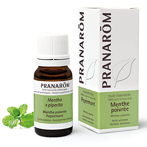 Pranarôm Aceite Esencial Menta Piperita Puro y Natural, 100% Quimiotipado, Menta x Piperita para un aliento fresco, ayuda la digestión, respiración, salud intestinal, higiene bucal, 10 ml
