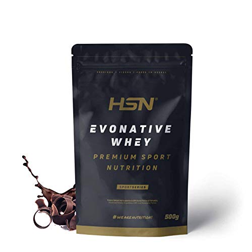 Proteína de Suero Leche Nativa de HSN | Sabor Chocolate 500 gr = 17 Tomas | Native Whey Concentrate | Procedente de Vacas Alimentadas con Pastos | No-GMO, Vegetariano, Sin Gluten, Sin Soja
