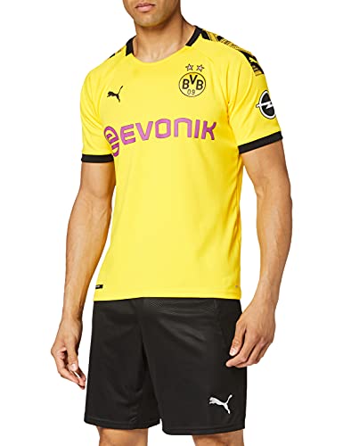 PUMA 1a Equipación 19/20 Borussia Dortmund Replica con Evonik Opel Logo Maillot, Hombre, Cyber Yellow Black, XL