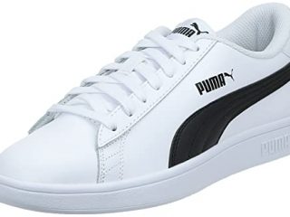 Puma Smash V2 L - Zapatillas Bajas Unisex-Adulto, Blanco (Puma White-Puma Black), 42 EU, Par
