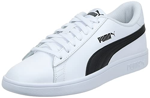 Puma Smash V2 L - Zapatillas Bajas Unisex-Adulto, Blanco (Puma White-Puma Black), 43 EU, Par