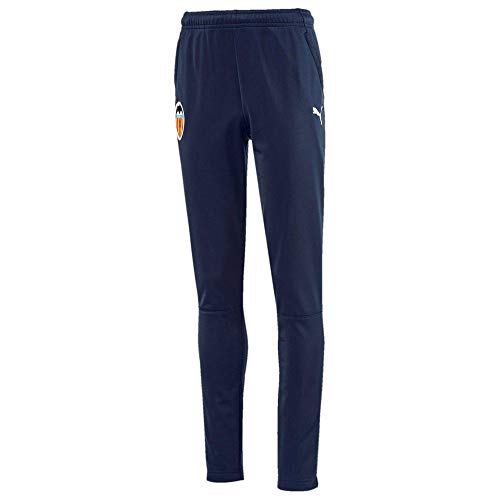 PUMA Valencia CF Temporada 2020/21-Training Pants Jr with Zipped Pocket Pantalón, Niño, Peacoat, 152