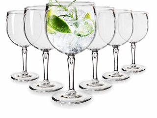 RB Copas Balon Gin Cóctel Plástico Premium Irrompible Reutilizable 40cl, Set de 6