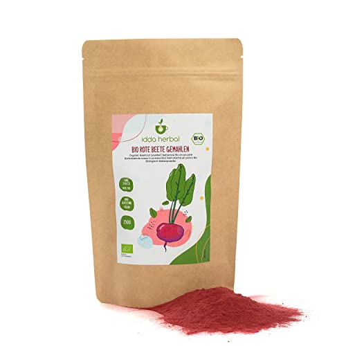Remolacha orgánica en polvo (250g), remolacha molida, 100% natural, suavemente molida, naturalmente sin aditivos, vegana, polvo de remolacha sin gluten