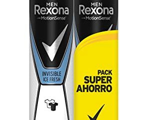 Rexona Invisible Desodorante Aerosol Antitranspirante para hombre Ice Pack Ahorro 200ml 2x