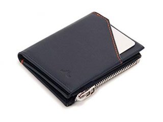 ROIK Cartera para Hombre o Mujer con Monedero, con Bloqueo RFID 100% de Piel, Cuero de Vacuno, Hecho a Mano en España - Delgada con Monedero de Cremallera, Color Blue Navy