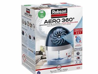 Rubson AERO 360º Deshumidificador recargable sin cable, absorbe humedad, previene la condensación y los malos olores, antihumedad absorbente, dispositivo y tableta (450 g)