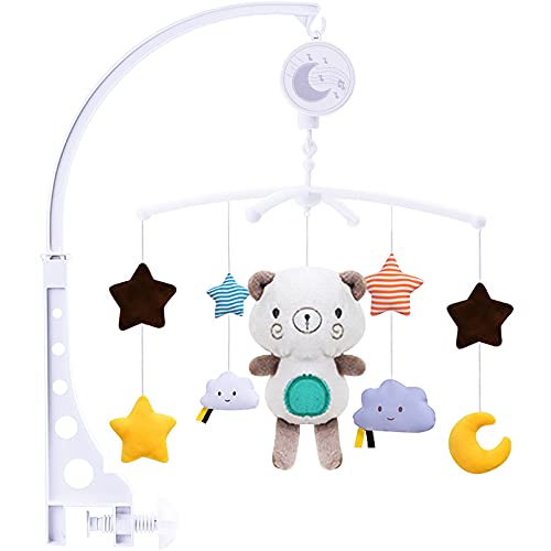 SaiXuan Bebé Cuna Musical Campana,Colgante para Cochecito De Bebé Para Sonajero con Campana para Bebé Regalo de bebé Decoración De Cama Infantil para Niños Y Niñas Recién Nacidos,Regalo