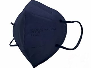 SALO MED - 20 Mascarillas FFP2 AZUL MARINO - Mascarilla desechable FFP2 CE 0598 Certificado - empaquetado individualmente, 5 capas de filtro, Filtración de partículas (BFE)> 95% - Lote de 20 piezas