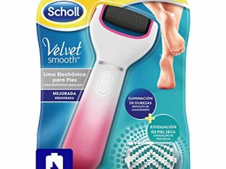 Scholl Lima Eléctrica Durezas Pies Velvet Smooth con Cabezal Exfoliante para Pies y Piernas Secas, Color Rosa