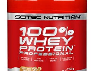 Scitec Nutrition 100% Whey Protein Professional con aminoácidos clave y enzimas digestivas adicionales, sin gluten, 2.35 kg, Chocolate-Avellana