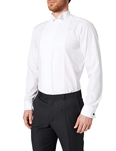Seidensticker Modern Langarm Mit Kläppchen-Kragen Umschlagmanschette Bügelfrei Camisa de Vestir, Blanco (weiß 1), 41 para Hombre