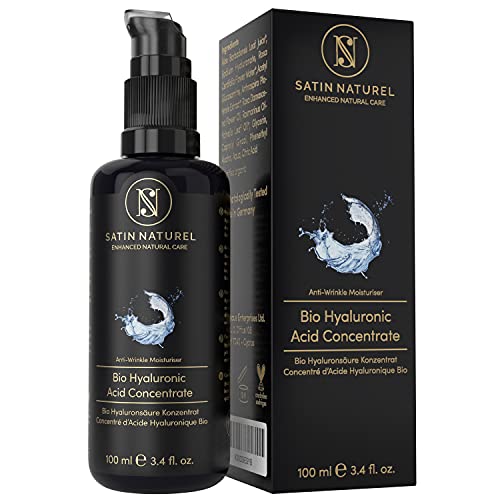 Serum Facial de Acido Hialuronico Orgánico - 100ml - Vegano con Aloe Vera – Uso con Crema Antiarrugas Mujer - Contorno Ojos