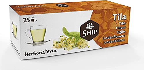Ship - Infusión de Tila en Caja de 25 Unidades - Sin Funda - Favorece la Digestión, Alivia los Síntomas del Resfriado y Regula el Ciclo Hormonal - Efecto Calmante - Infusiones y Tes