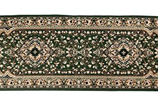 SIMBAD E951A Alfombra Corsia Floral Clásica Alfombra pasillo (Green, 80 x 300 cm)