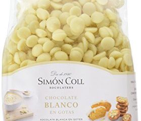 Simón Coll Gotas de Chocolate (Chocolate Blanco) 500 gr Especial Respostería – Chocolate Fondue ideal Fuente en Cascada