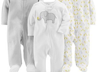 Simple Joys by Carter's Baby Paquete de 3 para dormir y jugar ,Elephant/Stripe/Giraffe ,0-3 Months