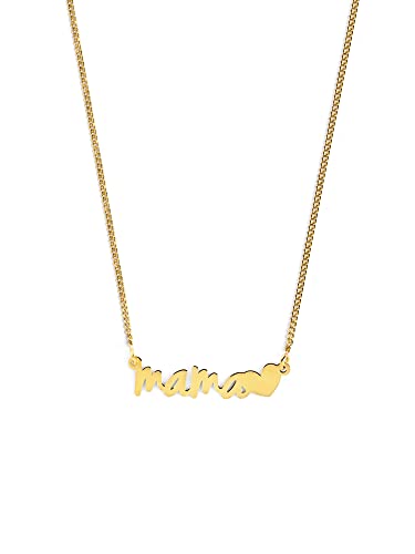 SINGULARU ® - Collar Mamá Heart Oro para Mujer Plata de Ley 925 con baño de Oro de 18k - Joyas mujer