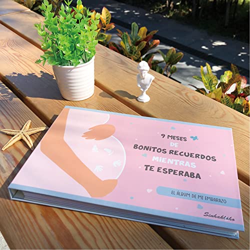 Sinhaklóho Libro/Diario/Agenda del Embarazo Semana a Semana | 9 Meses De Bonitos Recuerdos Mientras Te Esperaba, Álbum Embarazadas para Fotos, Ecografías e Información, 8 Hojas Pegatinas Lindas