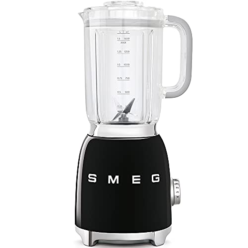 Smeg BLF01BLEU Batidora, 150 W, 0.45 litros, Metal, plástico, 4 Velocidades, Negro