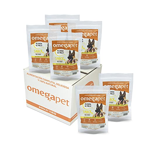Snack Natural para Perro - Tiras de pechuga de Pollo (Pack 6 Bolsas de 80g) - chuches para Perro - premios para Perros - golosinas para Perros